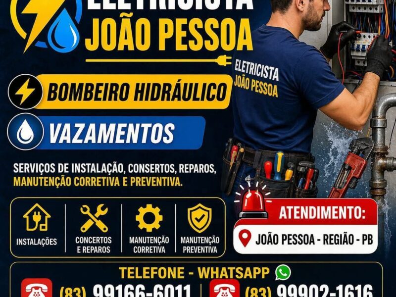 ELETRICISTA - BOMBEIRO HIDRULICO - JOÃO PESSOA (83) 99902-1616
